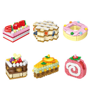 HY DRSTAR Set Educativo di Blocchi per Costruire Dessert, Giocattolo in Plastica ABS Compatibile con <span class=keywords><strong>Lego</strong></span> per Bambini - Product Image 1