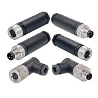Conector Circular DIN M8 de 3 y 4 Pines, Macho y Hembra, Impermeable, para Aviación, Material de Contacto de Cobre, Carcasa de Nailon