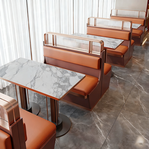Ensemble table et chaises en fer forgé haut de gamme, style luxe léger, pour restaurant occidental décontracté, canapés de banquette, bar, café et restaurant de fondue en libre-service - Product Image 3