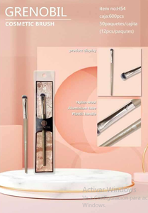 Pennello per trucco Grenobil, pennello sfumante, pelo sintetico, manico in metallo, ghiera piatta per l'applicazione del trucco occhi - Product Image 3