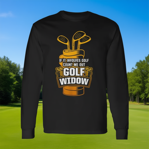 Maglietta a maniche lunghe Golf Widow per la moglie dei golfisti, regalo divertente per il golf - Product Image 3