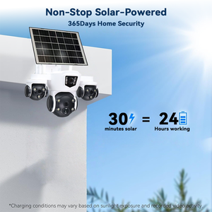 V380 Pro năng lượng mặt trời không dây ngoài trời an ninh Hệ thống <span class=keywords><strong>camera</strong></span> 5K 6MP Pin hoạt động kết nối wifi toàn cảnh PTZ - Product Image 6