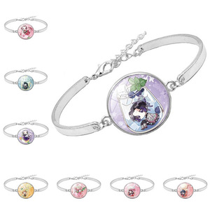 8 Personalized Tanjirou Nezuko New <b>Glass</b> Craft Custom <b>Glass</b> Dome Cabochon Time Gem Stone Charm <b>Bangle</b> Bracelet - Product Image 1