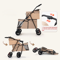 Pet Voyage En Plein Air Poussette Pour Chien Chat Chariots Petit Chien Double Couche Poussettes Pour Animaux De Compagnie