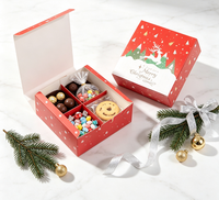 Scatole Riciclabili Autoerigenti con Finestra Trasparente per Biscotti Natalizi, Ciambelle, Torte e Dolci, con Laminazione Opaca e Rivestimento in Carta, Ideali per Feste Natalizie