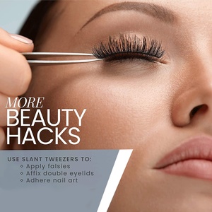 Mini pinzas de acero inoxidable portátiles profesionales de alta calidad, alicates para cejas con Etiqueta Privada, bolsa de herramientas de belleza con punta inclinada - Product Image 5