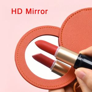 Souvenir Gifts Easy to Carry Pocket <b>Mirror</b> with Strap PU Leather Round Shape Women Lady Girls Makeup <b>Mirror</b> - Product Image 6