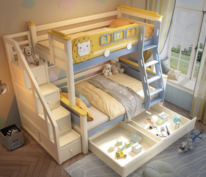 Cama litera moderna de madera de pino maciza <span class=keywords><strong>para</strong></span> niños y niñas, ideal <span class=keywords><strong>para</strong></span> apartamentos, cama alta <span class=keywords><strong>para</strong></span> madre e hija - Product Image 5