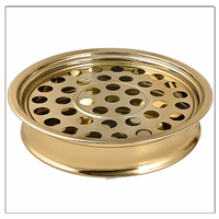Ensemble de plateaux de communion en acier inoxydable, finition dorée brillante, 1 plateau, 1 couvercle, laiton, cuivre, MAYUR EXPORTS, modèle 9237