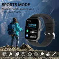 Reloj Inteligente PEJE Square P122 de Silicona y Plástico para Hombre y Mujer con Resistencia al Agua IP68, Mensajes de Texto y Llamadas, Compatible con Android/iOS