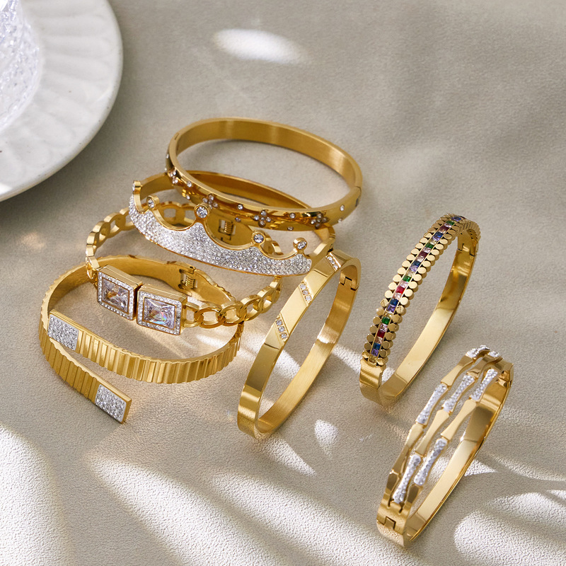 XIXI Fashion Irregular Stainless Steel Zircon
