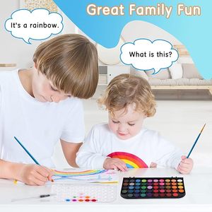 Juego de Pinturas de Acuarela Lavables de 48 Colores, con un Pincel, un Pincel de Agua Recargable y una Paleta para Niños y Adultos - Product Image 4