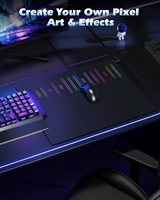 Tapis de souris en verre avec éclairage dynamique RVB personnalisé pour le jeu et le bureau, avec emballage personnalisé, accessoire de bureau amusant