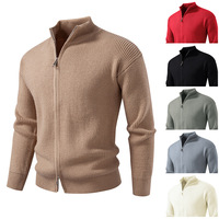 Pull cardigan confortable pour homme, double fermeture éclair, taille plus, tricoté, saison hivernale