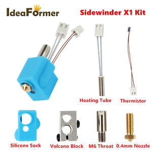 Para <span class=keywords><strong>Artillery</strong></span> <span class=keywords><strong>Sidewinder</strong></span> <span class=keywords><strong>X1</strong></span> Genius Kit Hotend bloque calentado garganta E3D volcán boquilla 0,4mm termistor NTC100K 3D piezas de impresora - Product Image 6