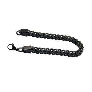 Pulseiras masculinas, braceletes masculinos de aço inoxidável banhado a preto par, acessórios de joias de hip hop - Product Image 2