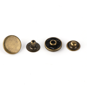 मैट सिल्वर मेटल 4-भाग फास्टनर बटन जींस के उपयोग के लिए पश्चिमी प्रेस छिपे हुए स्नैप - Product Image 5