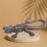Support mural en fonte marron antique pour plantes, design Gecko/Lézard, vente en gros directe usine pour la décoration intérieure