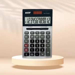 Calculatrice numérique de bureau à panneau métallique, alimentée par énergie solaire et batterie, avec design de poche pour le bureau et la comptabilité scolaire - Product Image 5