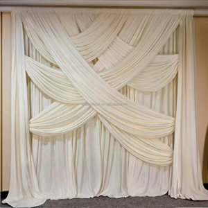 ANNIELU Cortinas de Fondo de Poliéster Elástico Blanco, Decoración de Fondo para <span class=keywords><strong>Bodas</strong></span>, Cortinas para Decoración de Eventos, Cabina de Fotos - Product Image 1