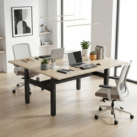 Ensemble de bureau de direction moderne haut de gamme en bois, réglable en hauteur, avec rangement, mobilier de luxe pour PDG et directeurs