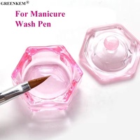 GREENKEM acrylique poudre liquide bol rose stylo de lavage porte-gobelet équipement couronne cristal verre ongles tasse
