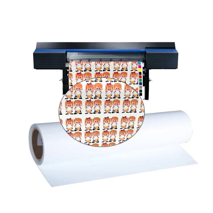 Película de papel de impresión de transferencia térmica, rollo de vinilo para transferencia de algodón