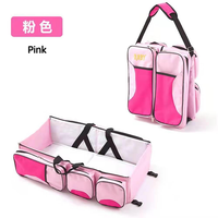 Sac à langer multifonctionnel pour maman avec lit bébé pliable, moustiquaire, grande capacité, sac à dos pour poussette, sac à langer pour bébé