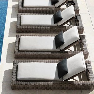 Tumbona moderna para exteriores, tumbona de hotel personalizada para jardín, tumbona tejida de ratán de plástico para exteriores junto a la piscina - Product Image 4