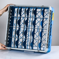 Support de rangement empilable en plastique PP pour verres à vin, panier à tasses, égouttoir à vaisselle à fond grillagé pour usage quotidien en hôtellerie et restauration