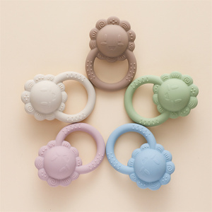 Vente Flash : <span class=keywords><strong>Hochet</strong></span> de dentition en silicone pour bébé, qualité alimentaire, sans BPA, motif tournesol et <span class=keywords><strong>lion</strong></span>, pour nourrissons de 0 à 12 mois, <span class=keywords><strong>hochet</strong></span> apaisant - Product Image 3