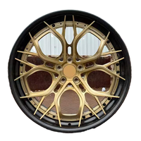 Personnalisation de jantes en fibre de carbone dorée de haute qualité, 2 pièces, forgées en alliage d'aluminium 6061, 18, 20, 21, 22, 24 pouces pour voiture de tourisme