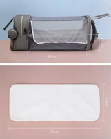 Lit bébé pliable avec sacs de rangement, moustiquaire, sac à langer grande capacité, pare-soleil, fermeture éclair, durable et portable