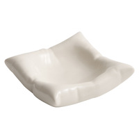 Assiette carrée en céramique de forme oreiller, 6/8 pouces, blanche, artistique, haut de gamme, avec logo personnalisé INS, pour la maison, le restaurant, l'hôtel