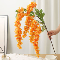 Kunstmatige 5-takken hangende wisteria bloemen bloemkunst nieuw design decoratieve bloemen Kerstmis nieuwjaar bruiloft huis hotel decoratie