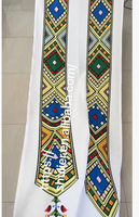 Rideau de fond personnalisé à motif floral éthiopien pour la décoration Habesha