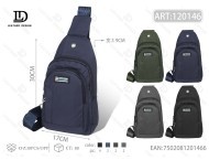 Borsa da petto da uomo in nylon con tre cerniere a strappo, casual, per uso quotidiano, per tutte le stagioni - Product Image 1