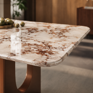 <span class=keywords><strong>Tavolo</strong></span> da Pranzo in Pietra Sinterizzata con Base in Acciaio Inossidabile e Acciaio al Carbonio per Arredamento Domestico, Fornitura all'Ingrosso e al Dettaglio - Product Image 4