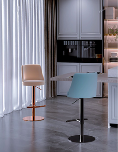 Tabouret de bar d'hôtel moderne avec fonction de levage et de rotation, <span class=keywords><strong>chaise</strong></span> de luxe en acier inoxydable avec dossier, comptoir de cuisine - Product Image 3