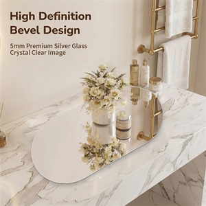 Specchio da Bagno Nero 48x24 Pollici, Montaggio a Parete, Cornice Verticale o Orizzontale, Stile Moderno - Product Image 5