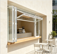 Fenêtre pliante de terrasse en aluminium à rupture de pont thermique, pleine hauteur, double vitrage en verre trempé, coupe-vent, étanche, taille personnalisée