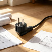 Câble d'extension électrique coréen en cuivre pur à deux broches pour appareils de cuisine et de bureau