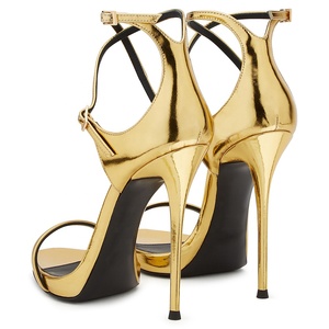 Di grandi Dimensioni Della Cina All'ingrosso Della Fabbrica Sexy Del Partito Della Sfera A Spillo Scarpe Da Sera Tacchi Alti della Pelle Verniciata Delle Donne Della Piattaforma <span class=keywords><strong>Sandali</strong></span> D'<span class=keywords><strong>oro</strong></span> - Product Image 3