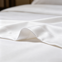 Parure de lit de luxe pour hôtel, collection de qualité supérieure, en coton blanc, avec taie d'oreiller et drap plat