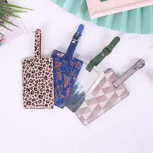 Bulk Sublimation Soft PU Personalisieren Muster Leder Gepäck Name Hang Tags Gepäck anhänger PU Leder