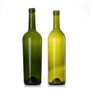 Luxo Fabricantes Champagne 375ml 750ml Garrafa De Vinho Tinto Garrafas De Vidro Vazias Verdes Escuro Com Tampas