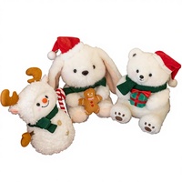 Vente flash, jouets en peluche super doux pour Noël, bonhomme de neige, lapin, ours polaire, accessoires de décoration, animaux en peluche de dessin animé