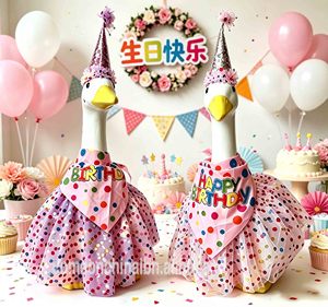 ชุดเครื่องแต่งกายสำหรับตกแต่งรูปปั้นห่านบนระเบียงขนาด 23 นิ้ว สำหรับตกแต่งสวน งานเลี้ยงวันเกิด - Product Image 3