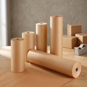 Rollo de Papel Kraft de una Cara con Revestimiento de PE, Ecológico, Reciclable, Impermeable, Resistente a la Humedad, Reutilizable, Compatible con la Impresión en Relieve, para Ropa de Cama - Product Image 3