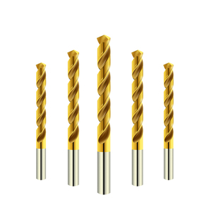 Jeu de forets hélicoïdaux en acier rapide plaqué titane HSS, norme <span class=keywords><strong>américaine</strong></span>, pour acier inoxydable/métal/aluminium OEM - Product Image 1
